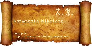 Karmazsin Nikolett névjegykártya